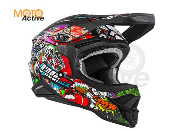 Шлем кроссовый O'NEAL 3Series Crank 2.0, красный/зеленый